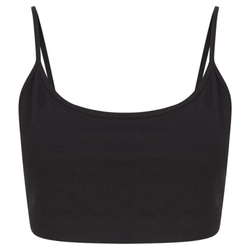 Women's sustainable fashion cropped cami top with adjustable straps Thumbnail