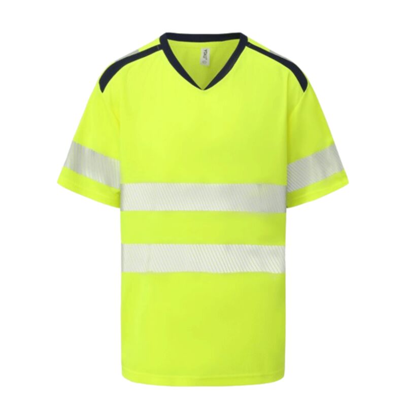 Hi-vis mandarin collar comfort trim t-shirt (HVJ430) Thumbnail