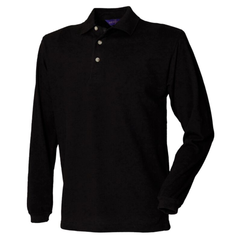 Long sleeve cotton polo shirt Thumbnail