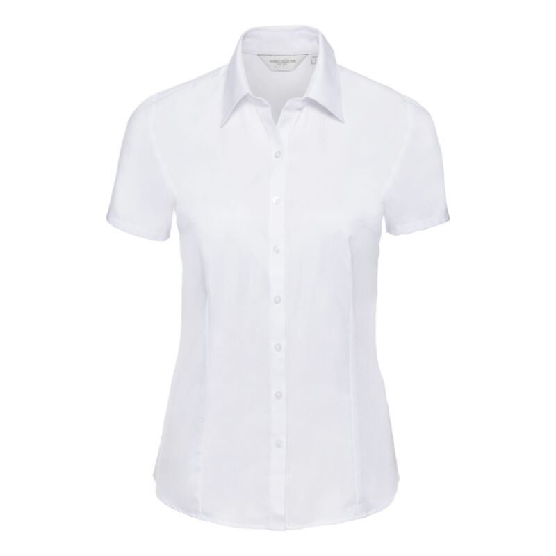 Women's short sleeve herringbone shirt Thumbnail