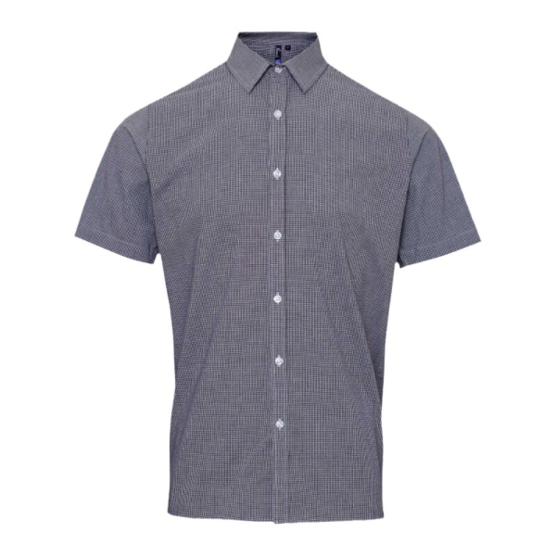 Microcheck (Gingham) short sleeve cotton shirt Thumbnail
