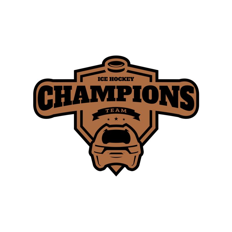 Champions Team Ice Hockey logo template Thumbnail