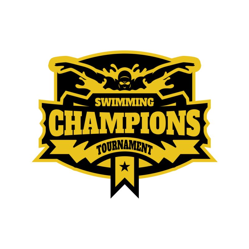 Champions Swimming Tournament logo template Thumbnail